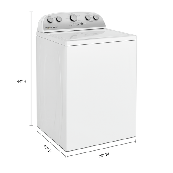 4.4–4.5 Cu. Ft. Whirlpool® Top Load Washer with Removable Agitator WTW4957PW