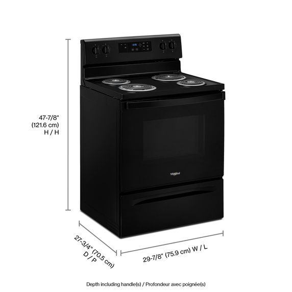 Whirlpool® 4.8 cu. ft. Electric Range with Keep Warm setting YWFC150M0JB