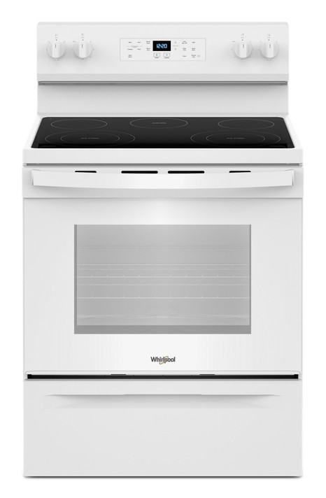 Whirlpool® 30-inch,5.3 cu ft, Electric Freestanding Range with 5 Elements YWFES3330RW