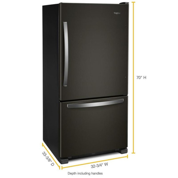 Whirlpool® 33-inch wide Bottom-Freezer Refrigerator - 22 cu. ft. WRB322DMHV