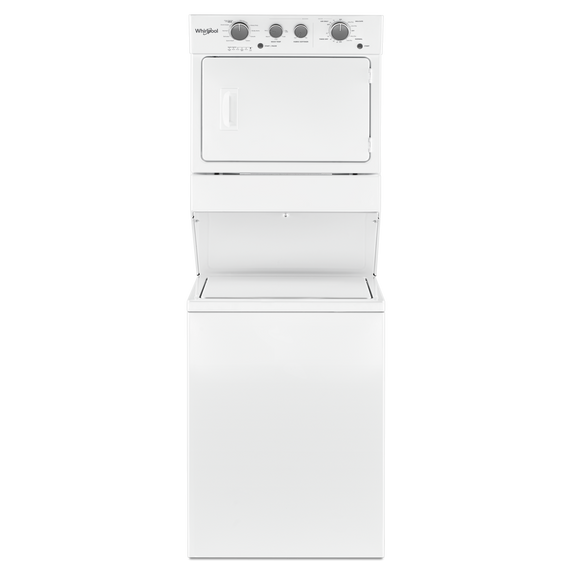 Whirlpool® 4.0 cu.ft I.E.C. Electric Stacked Laundry Center 9 Wash cycles and AutoDry™ YWET4027HW