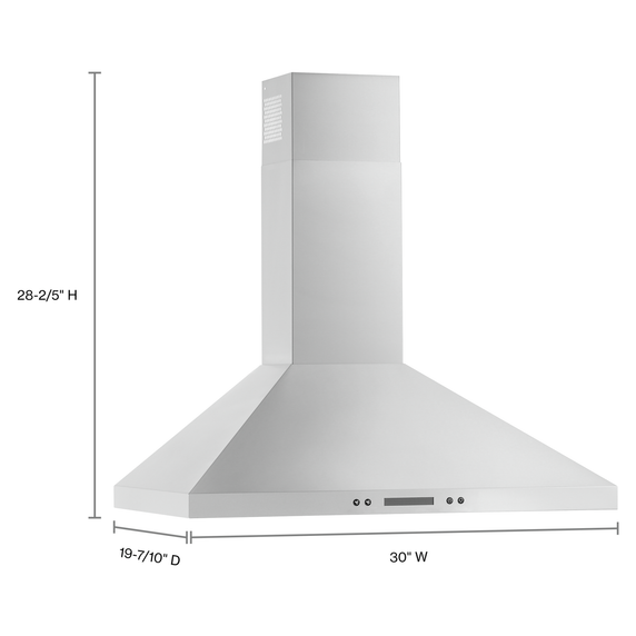 Whirlpool® 30 Chimney Wall Mount Range Hood with Dishwasher-Safe Grease Filters WVW93UC0LZ