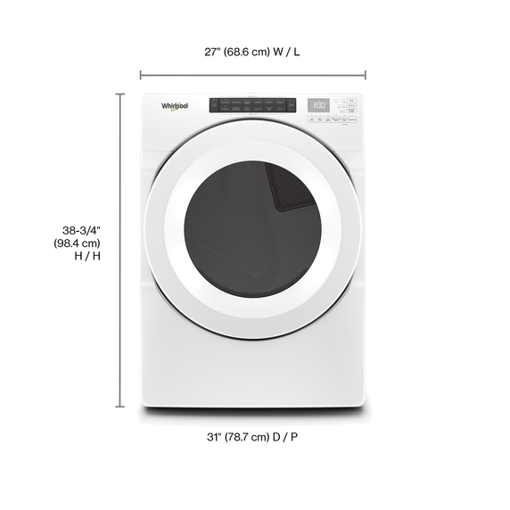 Whirlpool® 7.4 cu.ft Front Load Electric Dryer with Intiutitive Touch Controls YWED560LHW