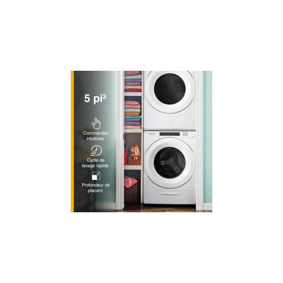 Whirlpool® 5.0 cu.ft I.E.C. Closet-Depth Front Load Washer with Intuitive Controls WFW560CHW