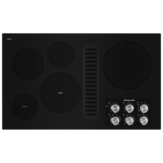 Kitchenaid® 36" Electric Downdraft Cooktop with 5 Elements KCED606GBL