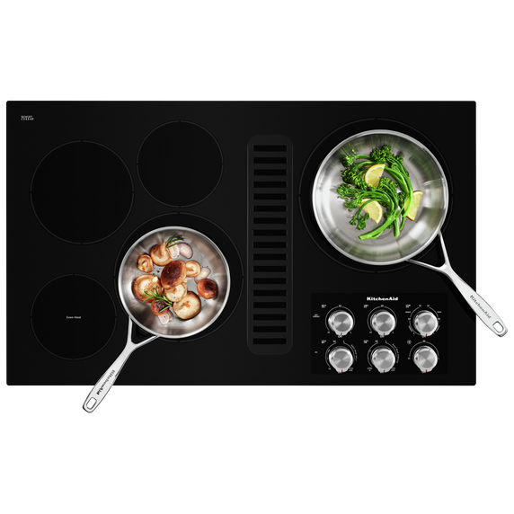 Kitchenaid® 36 Electric Downdraft Cooktop with 5 Elements KCED606GBL