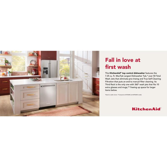 Kitchenaid® 360° Max Jets™ Third Rack Dishwasher with Fan-Enabled ProDry™ System, 44 dBA KDTM604KPS