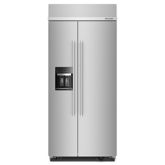 Kitchenaid® 20.8 Cu. Ft. 36" Built-In Side-by-Side Refrigerator with Ice and Water Dispenser KBSD706MPS