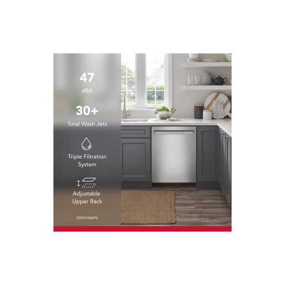 Kitchenaid® 47 dBA Two-Rack Dishwasher in PrintShield™ Finish with ProWash™ Cycle KDFE104KPS Kitchenaid® 47 dBA Two-Rack Dishwasher in PrintShield™ Finish with ProWash™ Cycle KDFE104KPS