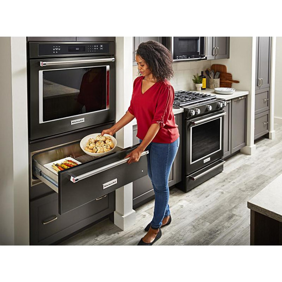 Kitchenaid® 30-Inch 5-Burner Gas Slide-In Convection Range KSGG700EBS