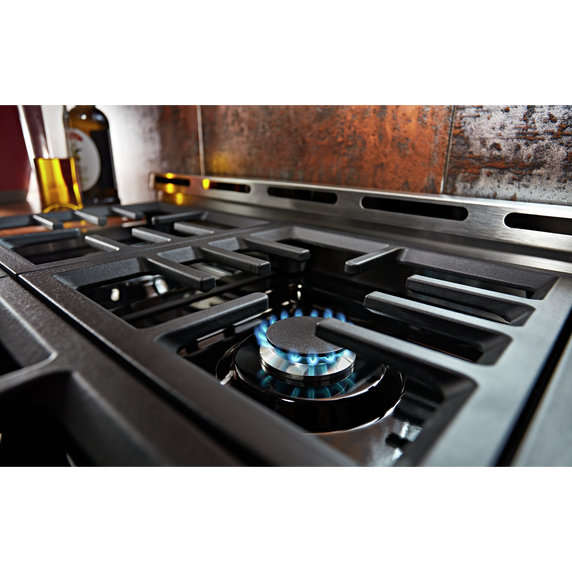 KitchenAid® 36'' Smart Commercial-Style Gas Range with 6 Burners KFGC506JMB