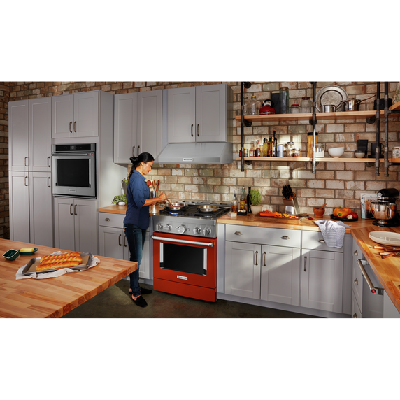KitchenAid® 30'' Smart Commercial-Style Gas Range with 4 Burners KFGC500JSC