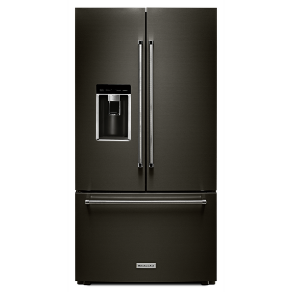 Kitchenaid® 23.8 cu. ft. 36" Counter-Depth French Door Platinum Interior Refrigerator with PrintShield™ Finish KRFC704FBS