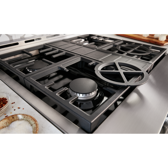 KitchenAid® 30'' Smart Commercial-Style Gas Range with 4 Burners KFGC500JMB