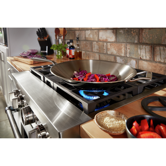 KitchenAid® 30'' Smart Commercial-Style Dual Fuel Range with 4 Burners KFDC500JBK