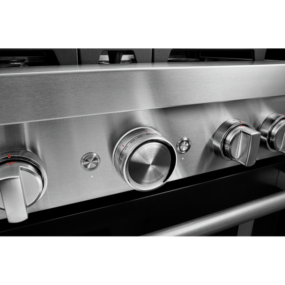 KitchenAid® 30'' Smart Commercial-Style Dual Fuel Range with 4 Burners KFDC500JBK