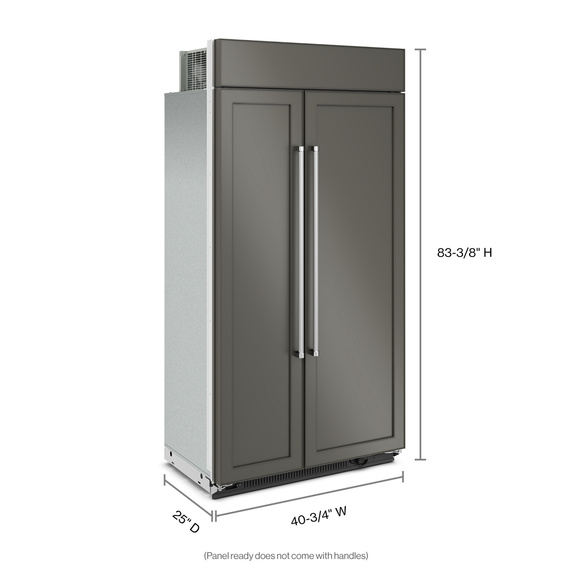 Kitchenaid® 25.5 Cu Ft. 42" Built-In Side-by-Side Refrigerator with Panel-Ready Doors KBSN702MPA