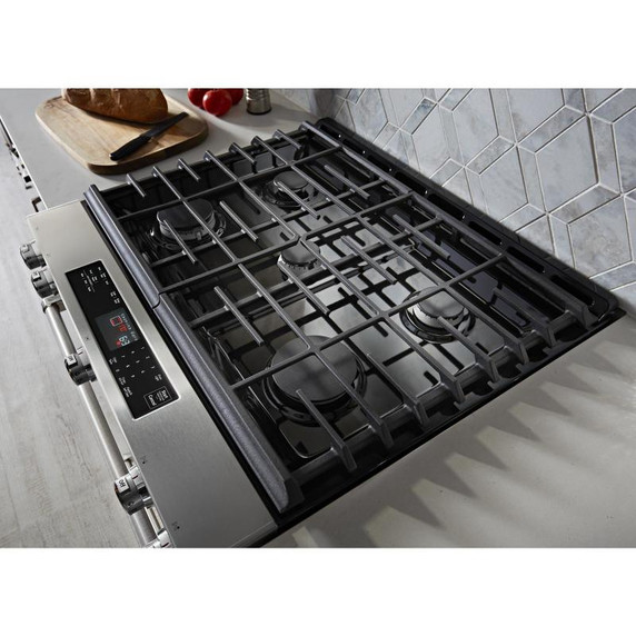 Kitchenaid® 30-Inch 5-Burner Gas Convection Front Control Range KSGG700ESS