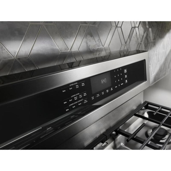 Kitchenaid® 30-Inch 5 Burner Dual Fuel Double Oven Convection Range KFDD500ESS