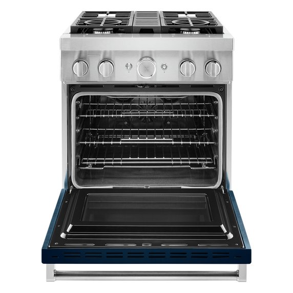 KitchenAid® 30'' Smart Commercial-Style Dual Fuel Range with 4 Burners KFDC500JIB