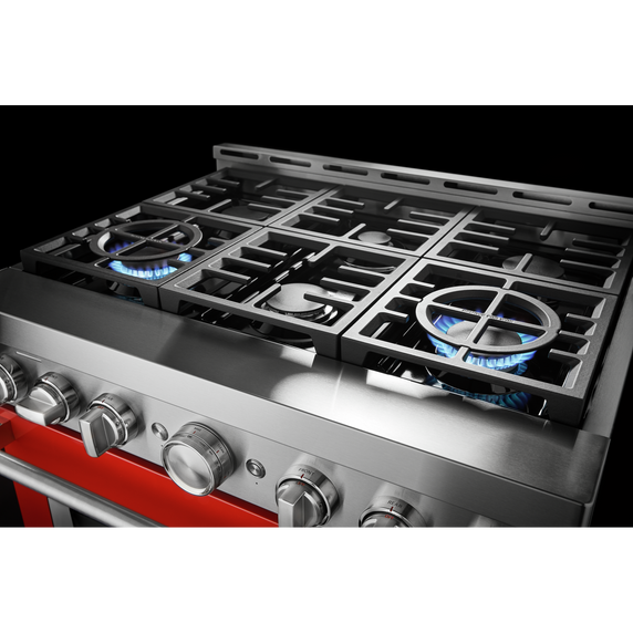 KitchenAid® 36'' Smart Commercial-Style Gas Range with 6 Burners KFGC506JSC