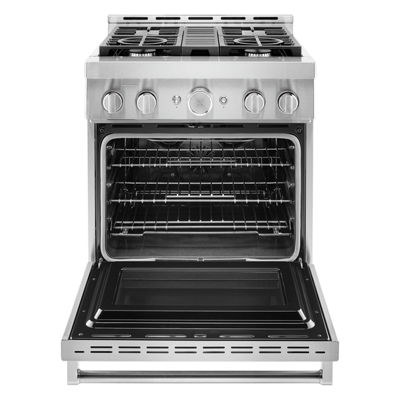 KitchenAid® 30'' Smart Commercial-Style Gas Range with 4 Burners KFGC500JSS