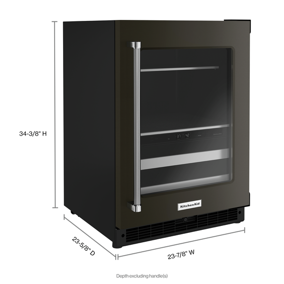 Kitchenaid® 24 Beverage Center with Glass Door and Metal-Front Racks KUBR314KBS