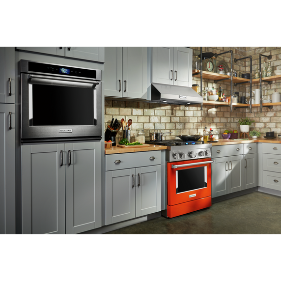 KitchenAid® 30'' Smart Commercial-Style Dual Fuel Range with 4 Burners KFDC500JSC