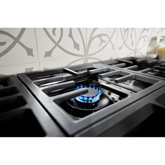KitchenAid® 48'' Smart Commercial-Style Gas Range with Griddle KFGC558JMB