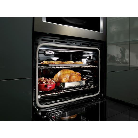 Kitchenaid® 30 Combination Wall Oven with Even-Heat™  True Convection (Lower Oven) KOCE500EBS