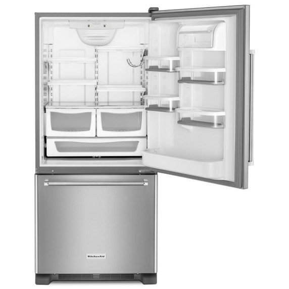 Kitchenaid® 19 cu.ft. 30-Inch Width Full Depth Non Dispense Bottom Mount Refrigerator KRBR109ESS Kitchenaid® 19 cu.ft. 30-Inch Width Full Depth Non Dispense Bottom Mount Refrigerator KRBR109ESS