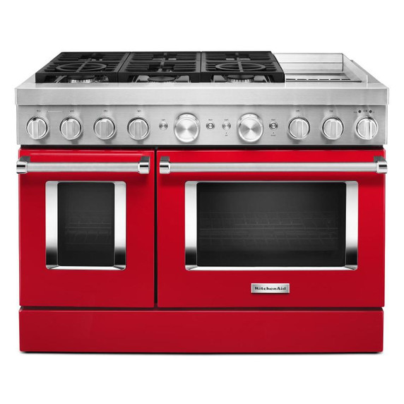 KitchenAid® 48'' Smart Commercial-Style Dual Fuel Range with Griddle KFDC558JPA