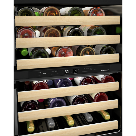 Kitchenaid® 24 Panel-Ready Undercounter Wine Cellar with Wood-Front Racks KUWL214KPA