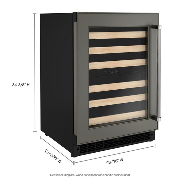 Kitchenaid® 24" Panel-Ready Undercounter Wine Cellar with Wood-Front Racks KUWL214KPA