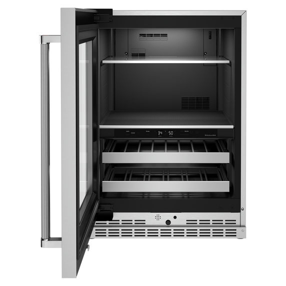 Kitchenaid® 24 Beverage Center with Glass Door and Metal-Front Racks KUBL314KSS