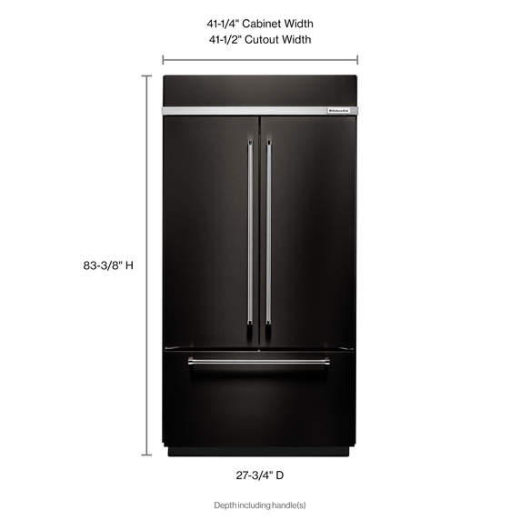 Kitchenaid® 24.2 Cu. Ft. 42 Width Built-In Stainless French Door Refrigerator with Platinum Interior Design KBFN502EBS