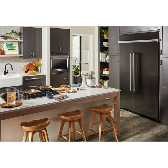 Kitchenaid® 30 Cu. Ft. 48" Built-In Side-by-Side Refrigerator with PrintShield™ Finish KBSN708MBS