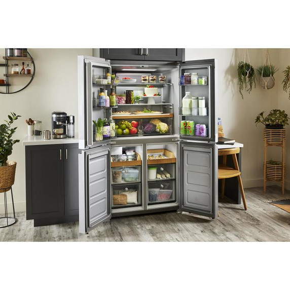 Kitchenaid® 19.4 cu. ft. 36-inch wide Counter-Depth 4-Door Refrigerator with PrintShield™ Finish KRQC506MPS Kitchenaid® 19.4 cu. ft. 36-inch wide Counter-Depth 4-Door Refrigerator with PrintShield™ Finish KRQC506MPS