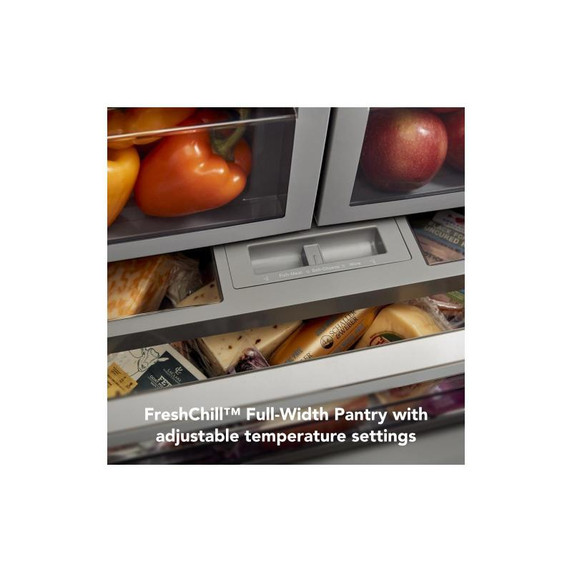 Kitchenaid® 26.8 Cu. Ft. Standard-Depth French Door Refrigerator with Exterior Ice and Water Dispenser KRFF577KPS
