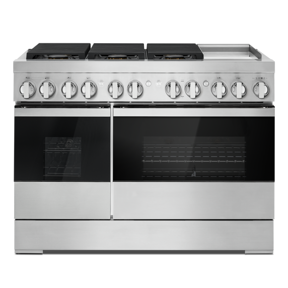 Jennair® NOIR™ 48 Dual-Fuel Professional Range with Chrome-Infused Griddle JDRP548HM