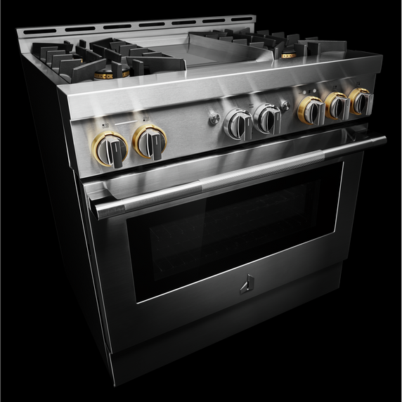 Jennair® 36 RISE™ Gas Professional-Style Range with Chrome-Infused Griddle JGRP536HL