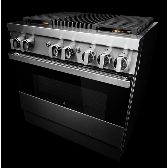 Jennair® NOIR™ 36 Dual-Fuel Professional Range with Gas Grill JDRP636HM