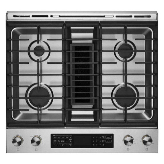Jennair® 30" Dual-Fuel Downdraft Slide-In Range JDS1750ML