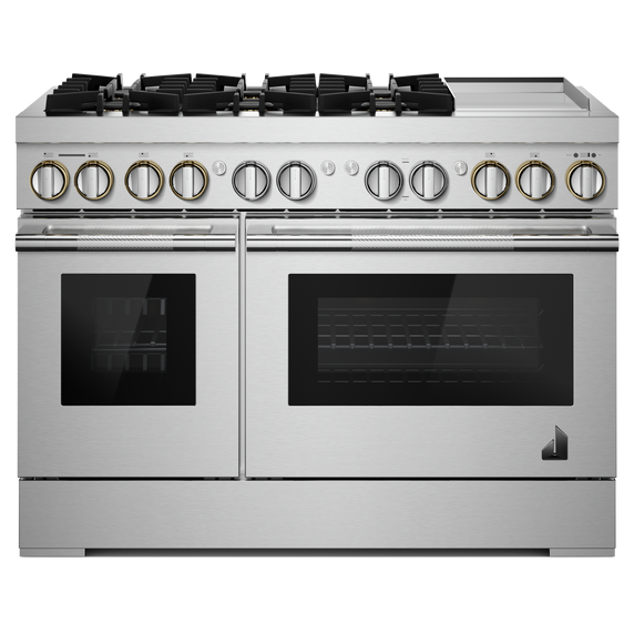 Jennair® RISE™ 48 Dual-Fuel Professional Range with Chrome-Infused Griddle JDRP548HL