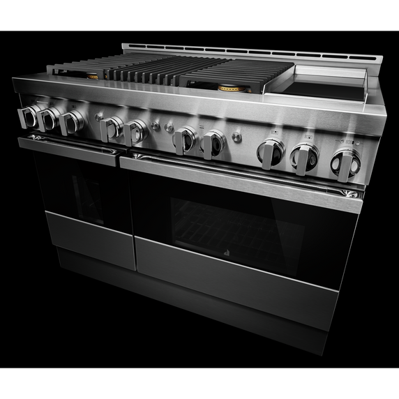 Jennair® NOIR™ 48 Gas Professional-Style Range with Chrome-Infused Griddle and Grill JGRP748HM