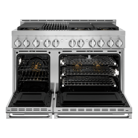 Jennair® 48" NOIR™ Gas Professional-Style Range with Infrared Grill JGRP648HM