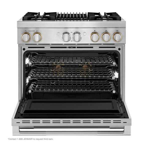 Jennair® 36" RISE™ Dual-Fuel Professional-Style Range JDRP636HL
