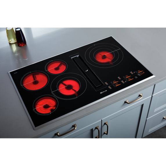 Jennair® 36 Oblivion Glass Electric Radiant Downdraft Cooktop with Tap Touch Controls JED4536KB