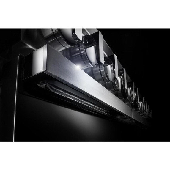 Jennair® 36" NOIR™ Dual-Fuel Professional-Style Range with Chrome-Infused Griddle JDRP536HM
