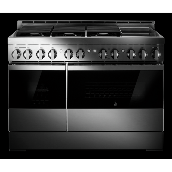 Jennair® 48" NOIR™ Gas Professional-Style Range with Chrome-Infused Griddle JGRP548HM